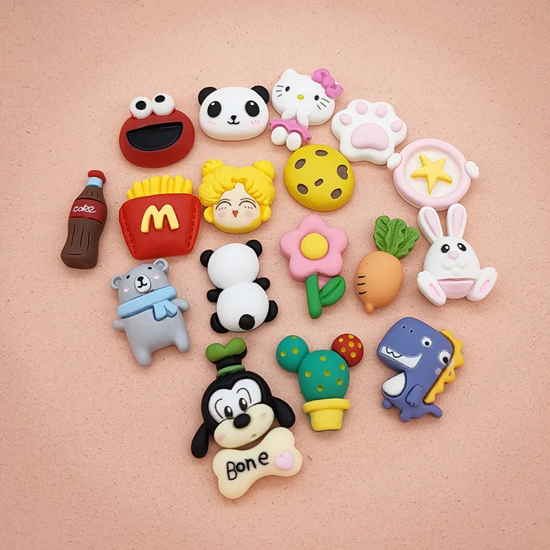 

DIY Cute Resin Jewelry Dinosaur Cactus Bunny Radish Children Hairpin Hair Rope Material Accessories