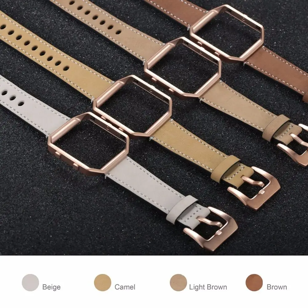 

Genuine Leather Watch Band For Fitbit Blaze Replacement Band +Metal Frame House Wrsit Band for Fitbit Blaze Smart Watch Band