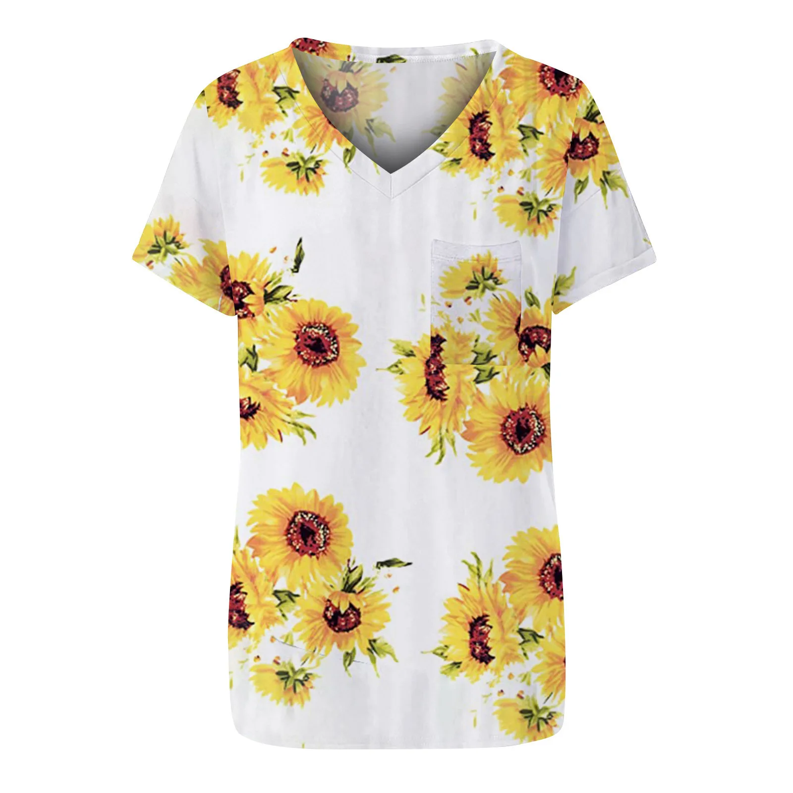 

Women's Summer Fashion Tshirts Tops Female Casual Loose V-Neck Tops Blouses Ladies Printed T-Shirt Top Blouse Pullover