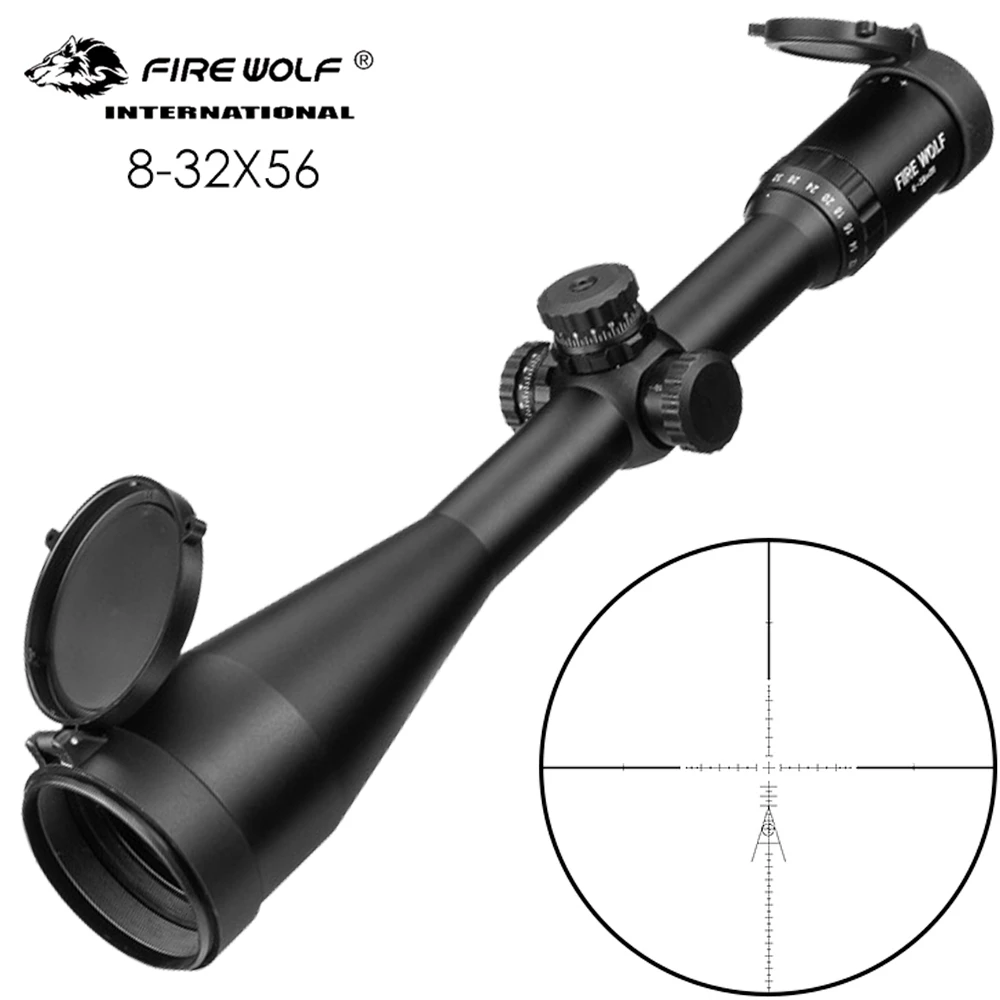 Тактический 8-32X56 прицел для винтовки боковой оптический фокус черный матовый