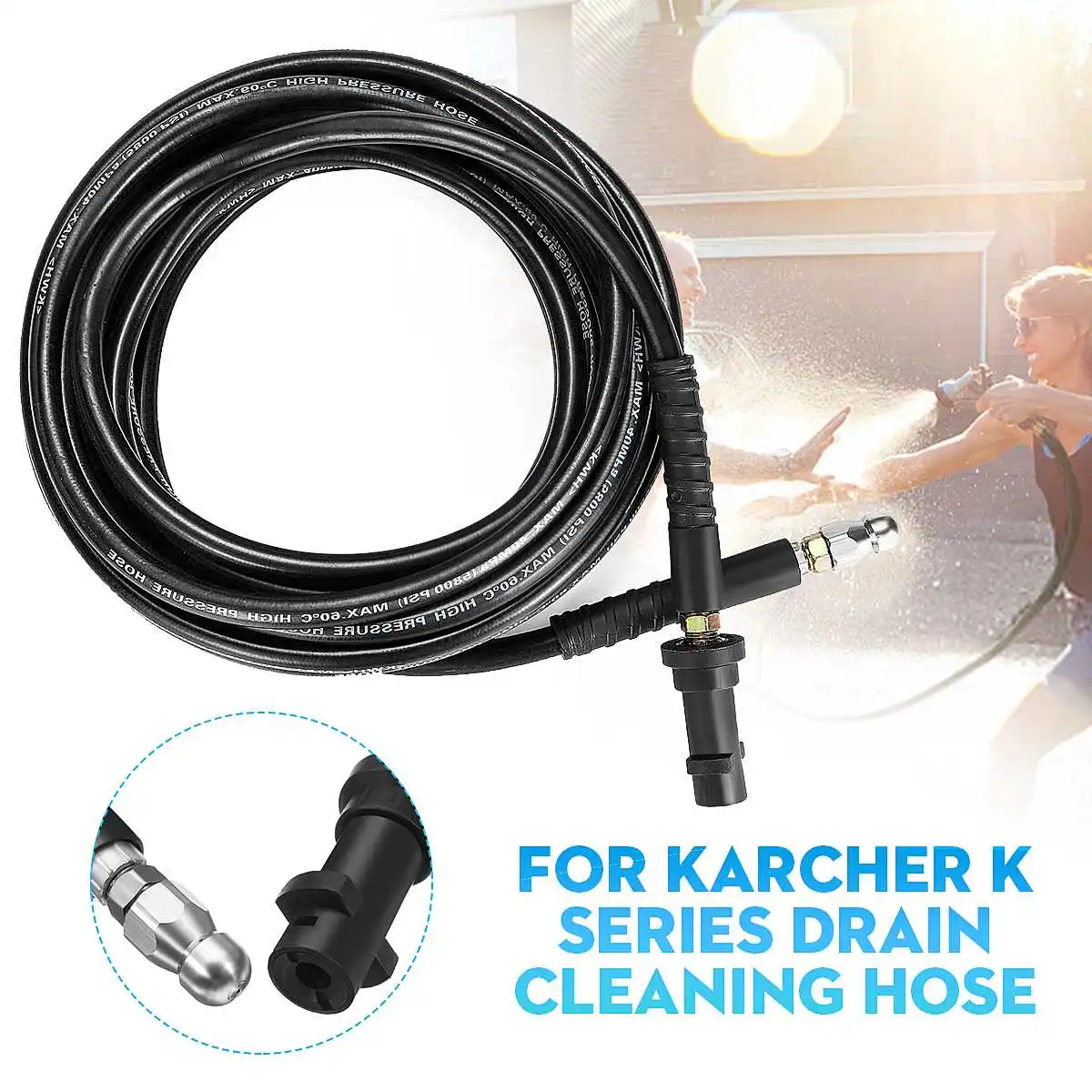 

10M High Pressure Washer Hose Car Washer Water Cleaning Extension Hose for Karcher K Series Car Wash