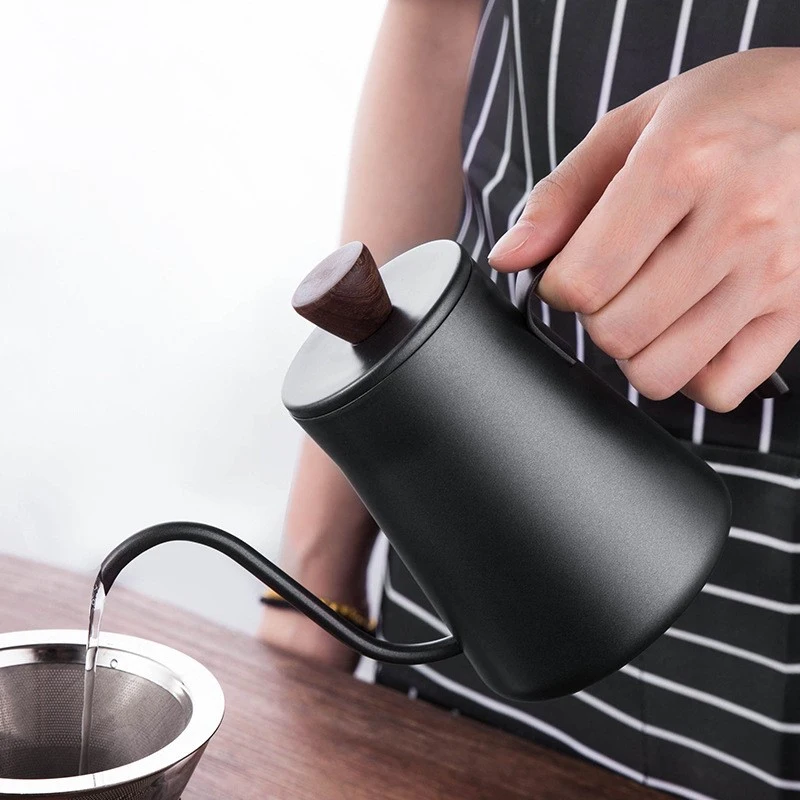 

Drip Kettle 400ml Hand Flush Coffee Tea Pot Non-stick Coating Food Grade Stainless Steel Gooseneck Drip Kettle Swan Neck Pot
