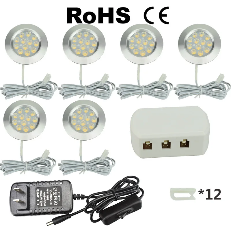 Светодиодный светильник LukLoy под шкаф винный встроенный серебристый упаковка из 3