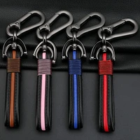 accessories key chain holder phone number card leather rope buckles anti lost keychains keyring outdoor keychain