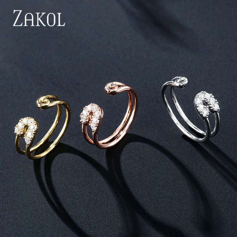 ZAKOL новинка модные серьги с кубическим цирконием ожерелье браслет кольца набор