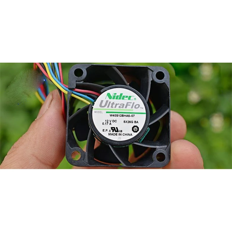 

W40S12BHA5-07 Nidec 12 В постоянного тока, 9970 об/мин, 4 см, высокая мощность ветра, мини 4028 ШИМ, шарикоподшипник, охлаждающий воздуходувка