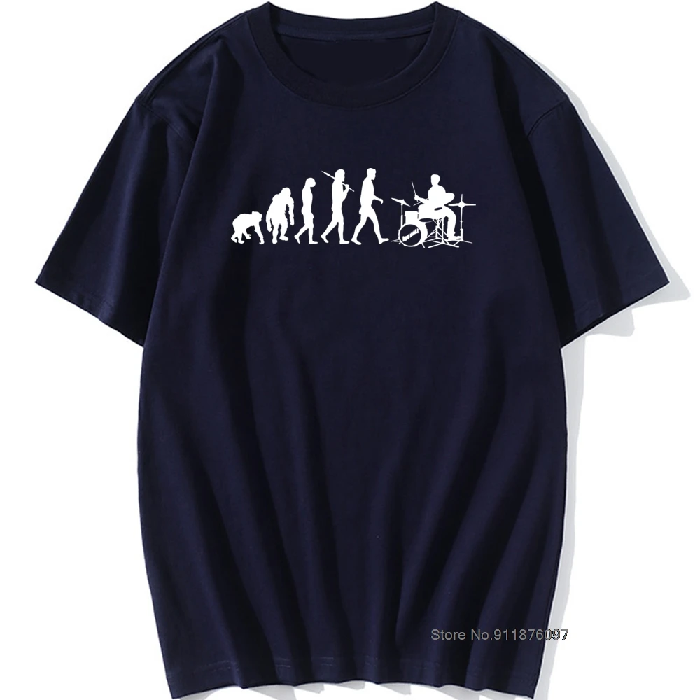 

Мужская одежда 2021 человек Эволюция барабанщик круглый вырез Мужская футболка с коротким рукавом смешная Мужская футболка