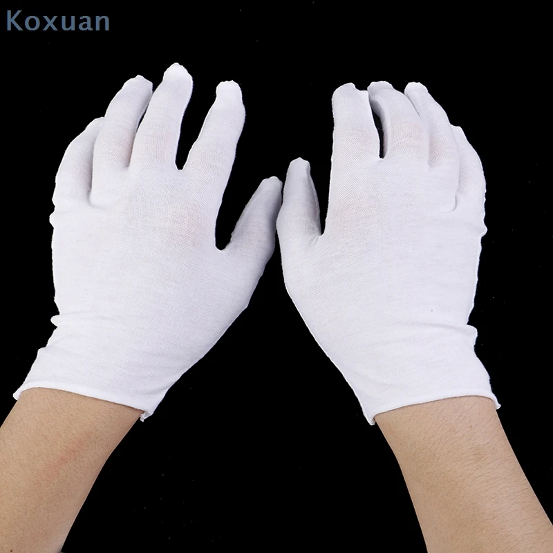 

6 Pairs/lot White Cotton Ceremonial Gloves For Male Female Serving/ Waiters/ Drivers/ Jewelry Gloves
