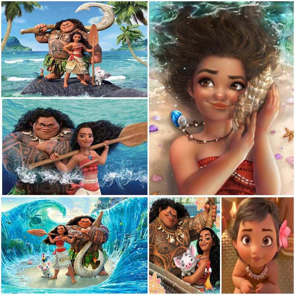 

Настенная Картина на холсте, плакаты, мультфильм, серия Disney, Моана, акварельный принт для комнаты, гостиной, домашнее украшение, без рамки