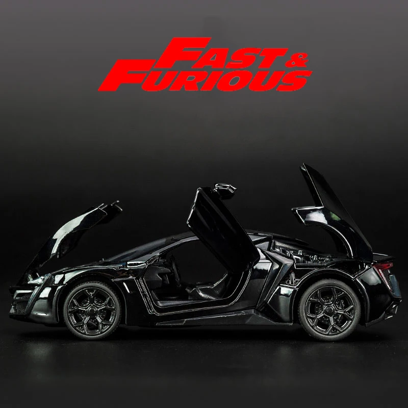 Модели Dodge Charger Lykan из сплава KIDAMI 1:32 игрушечный автомобиль Форсаж для детей мини