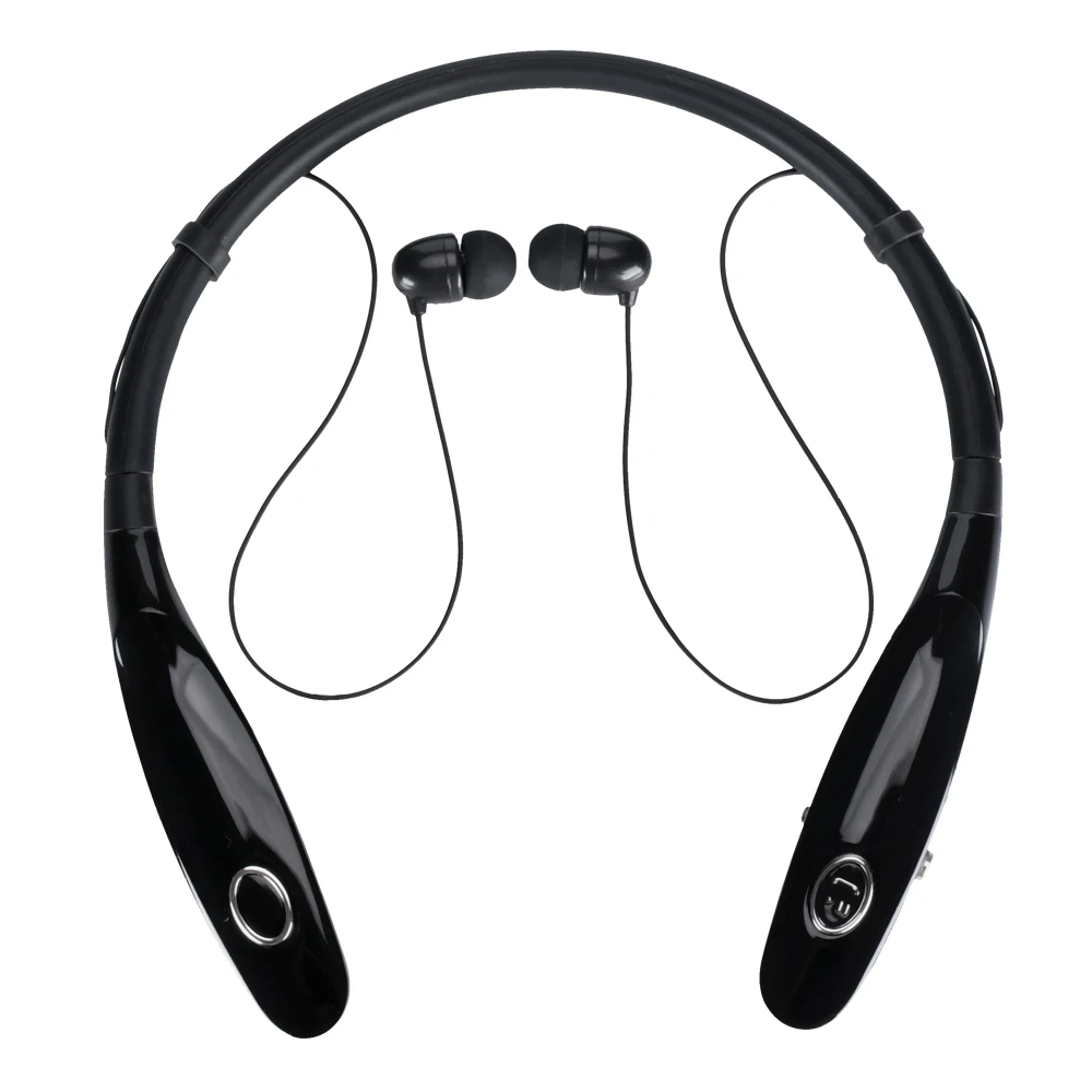 Black Bluetooth 5,0, беспроводные наушники с креплением на шею, TWS, спортивные беспроводные наушники, Mibile Phone, IPX4, водонепроницаемая гарнитура с микрофоном - Цвет: Black