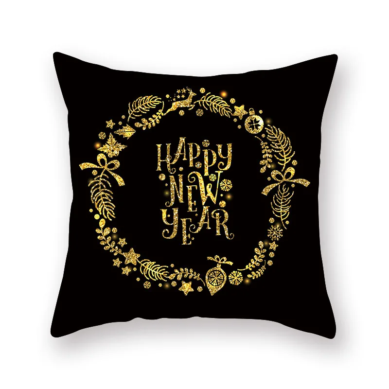 1 шт. Золотая Рождественская елка олень Санта-Клаус узор 45*45 см чехол для подушки