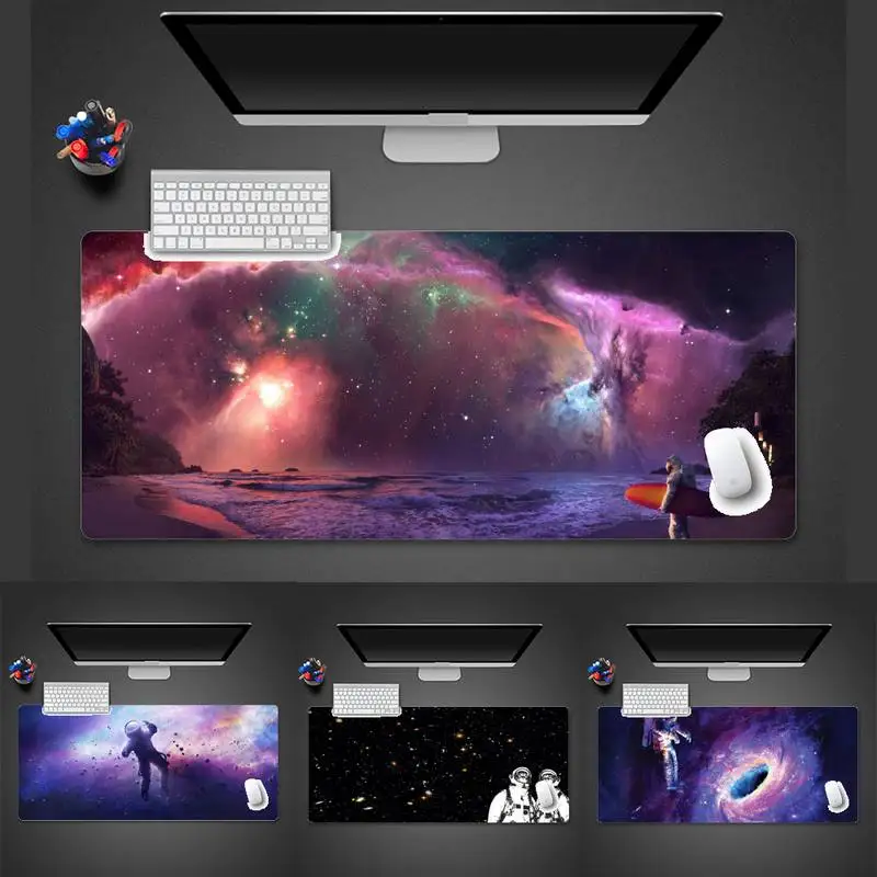 

Astronaut space aurora universe Rubber PC Computer Gaming mousepad Desk Table Protect Game Office Work Mouse Mat pad