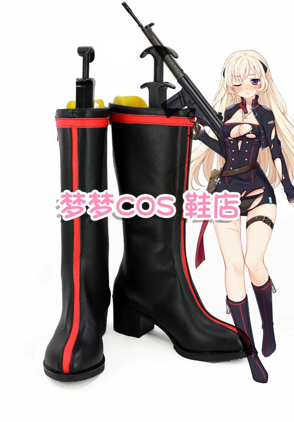 

Черные ботинки для косплея Game Girls Frontline G3, изготовленные на заказ для хэллоуивечерние, карнавала