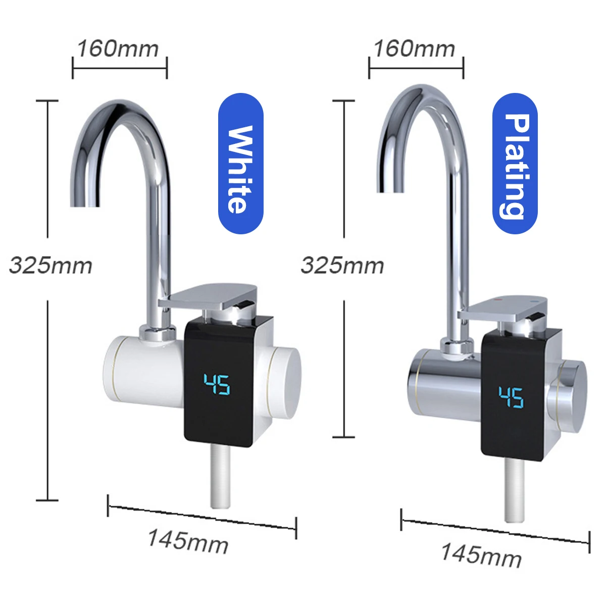 

LED Digital Display Instant Hot Water Tap Tankless Electric Faucet Water Instant Hot Faucet Water Heater Water Heating Faucet