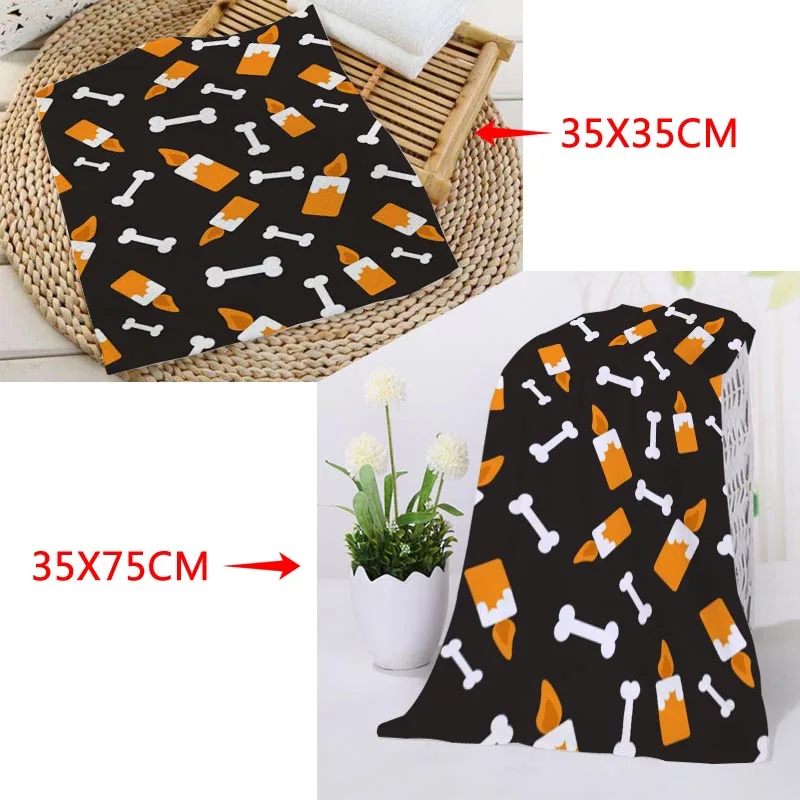 

Custom Halloween Background Printing Towels Square rectangle Towels Size 35x35cm 35x75cm Cotton Face Towel Fabric Custom logo