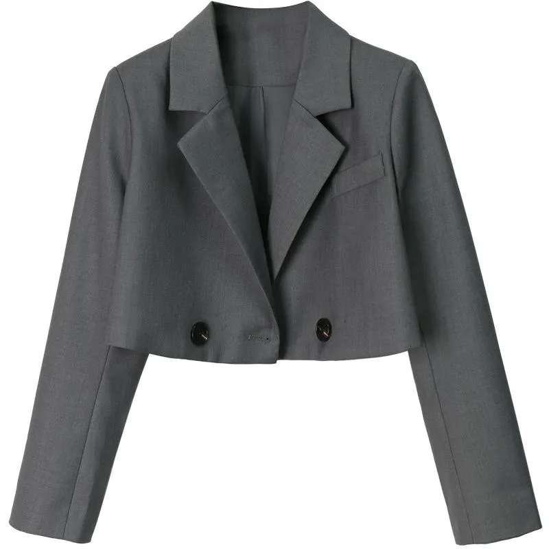 

Women's Spring Jacket Long Sleeve Oversized Jacket Vintage JK Suits With Buttons Outerwear Crop Suit Windbreaker Jacket Woman
