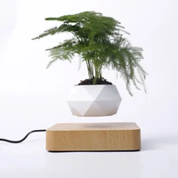 floating bonsai pot 360 degree rotation planters magnetic levitation flower pot home office desk decor plant