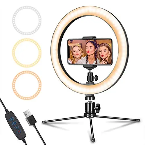Mini tripod stand Светодиодный кольцевой светильник 12," штатив-Трипод стойка держатель телефона для потокового видео на YouTube с регулируемой яркостью макияж фотографии кольцо светильник 3 светильник режимов - Цвет: Mini tripod stand