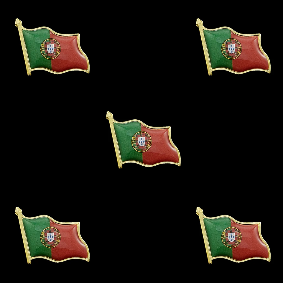 Эмалированная заколка с флагом Португалии 5 шт. брошка на лацканы модный подарок