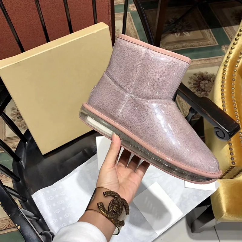 

Snow Boots Women's Film Rhinestones Waterproof Cold And Frost-resistant Real Wool Warm Short Boots And Ankle Boots Size 35-40