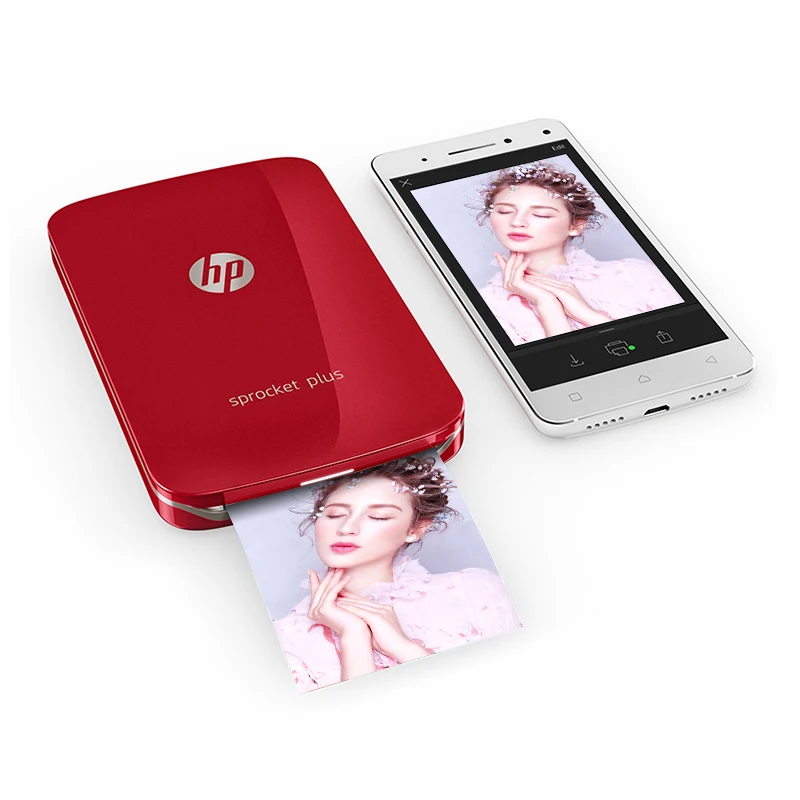 red PLUS Мини Карманный фотопринтер мобильный телефон hp Звездочка плюс мобильный Bluetooth портативный карманный цветной фотопринтер Домашний Мини Портативный - Цвет: red PLUS
