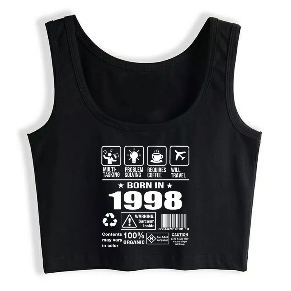 

Crop Top Women Born In 1998 Harajuku Tank Top Women Comic Women Clothes