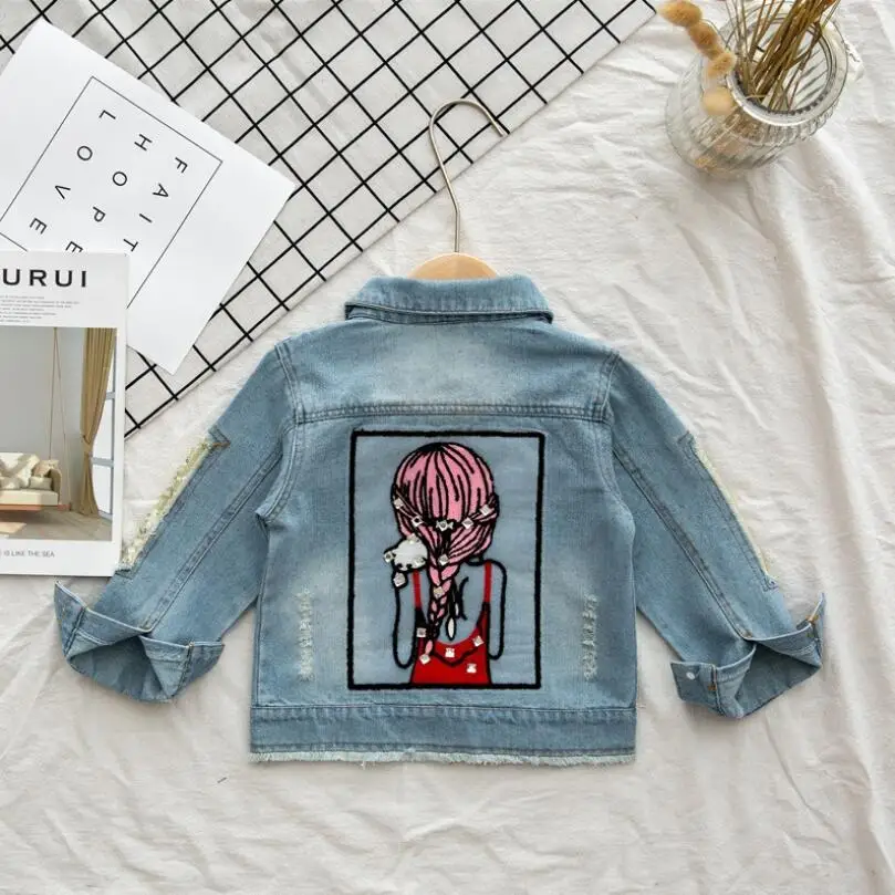 Детская джинсовая куртка хлопковая верхняя одежда для девочек-подростков От 1 до