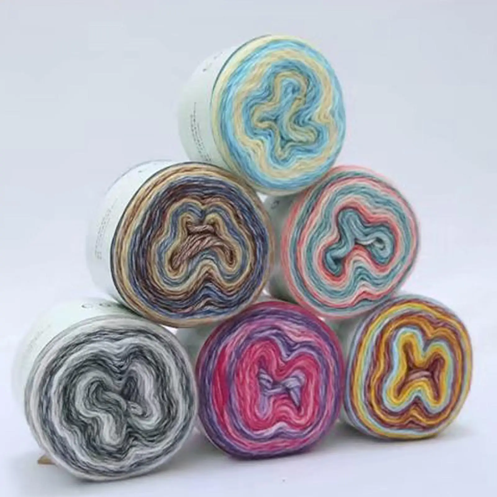 280 м/1 рулон градиентная шерстяная пряжа хлопчатобумажная для вязания крючком