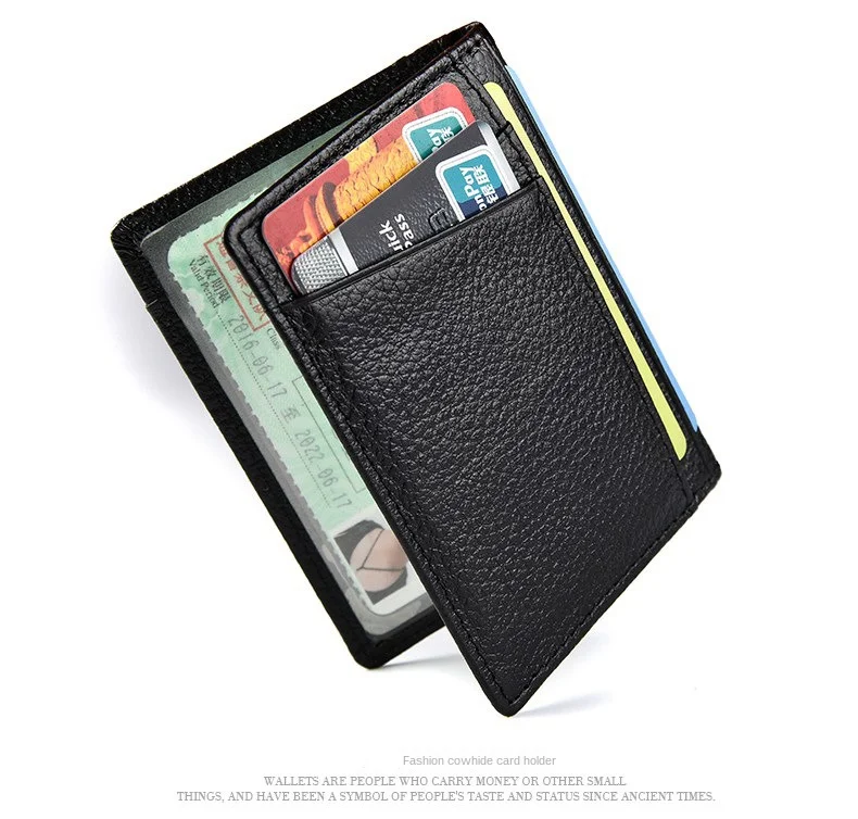 

Hot Selling Genuine Leather Card Bag Full-grain Leather Ultra-Thin Card Holder Card Bit More Certificate Holder