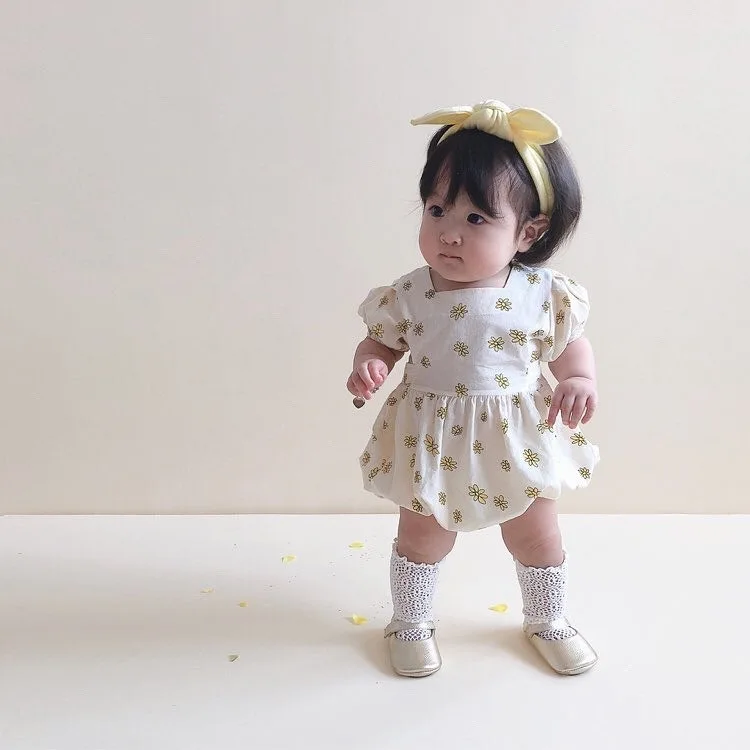 baby bodysuit brother and sister clothes little daisy Korean stule |