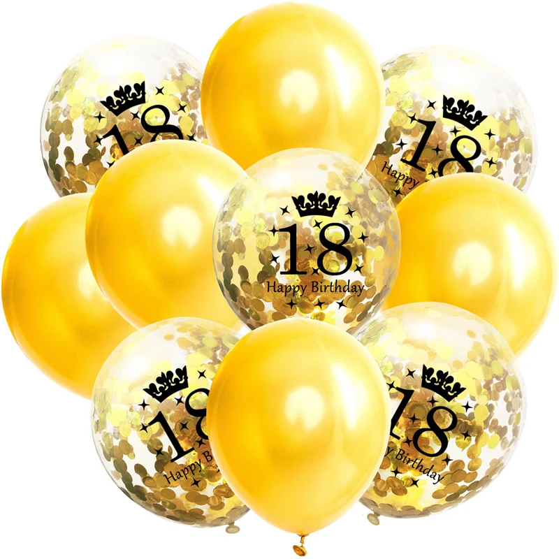 Латексные воздушные шары с конфетти розовые золотые днем рождения набор для