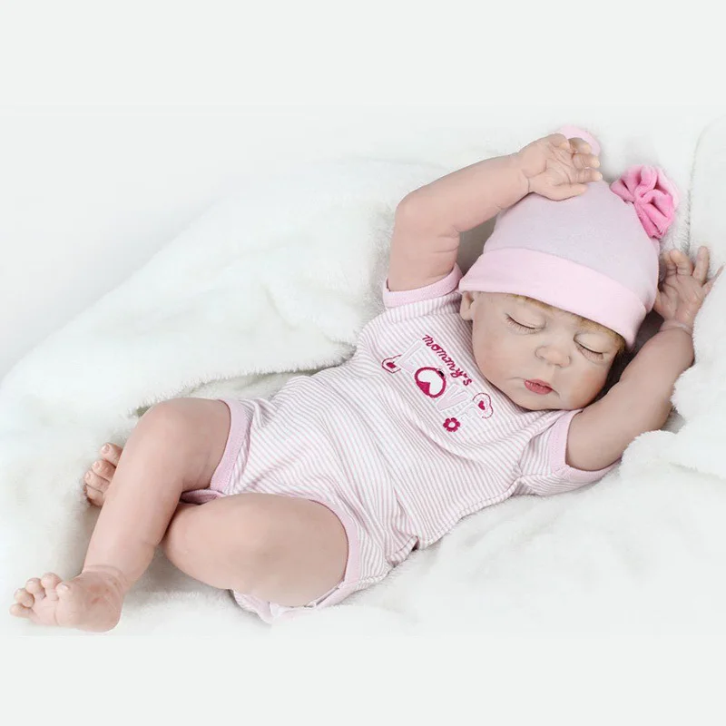 Распродажа 55 см Реалистичная детская Спящая кукла мягкие виниловые куклы для