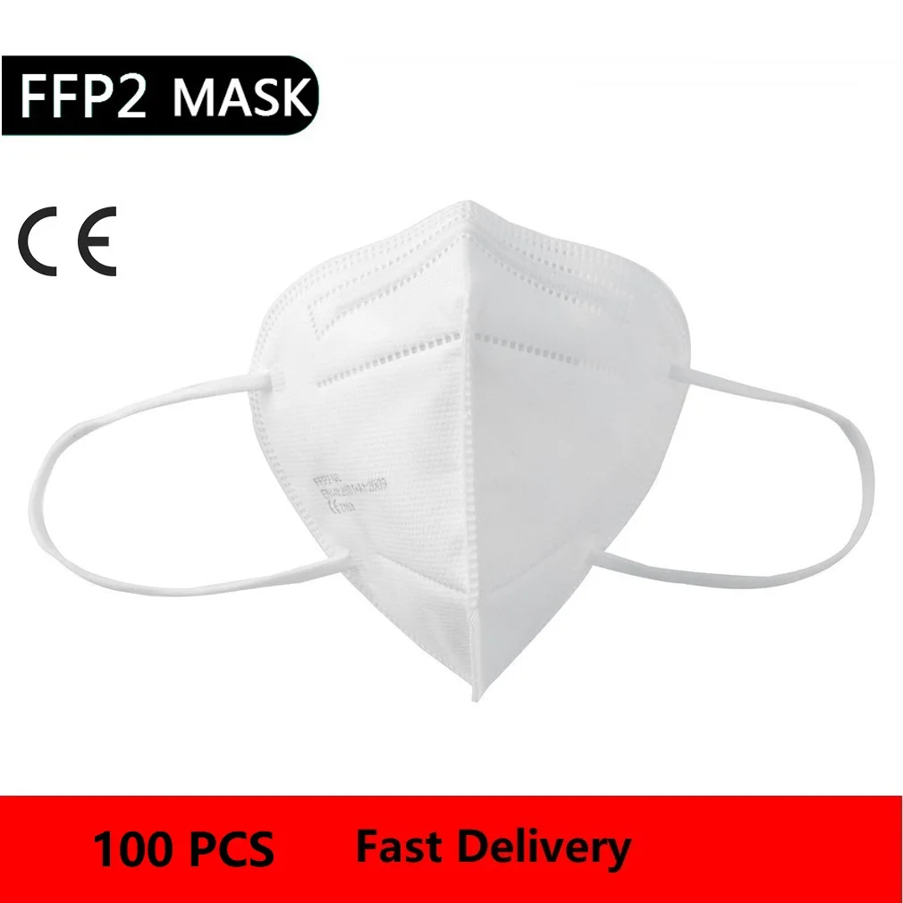 

100 200 Pieces CE FFP2 Mask 5 Layers Dust Masks Adult Face Protective FPP2 Mascarillas Filter Respirator Reusable FFP2 Mask