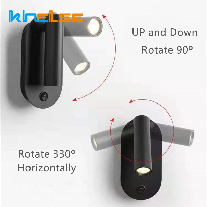 Овальные прикроватные светодиодные Настенные светильники с переключателем