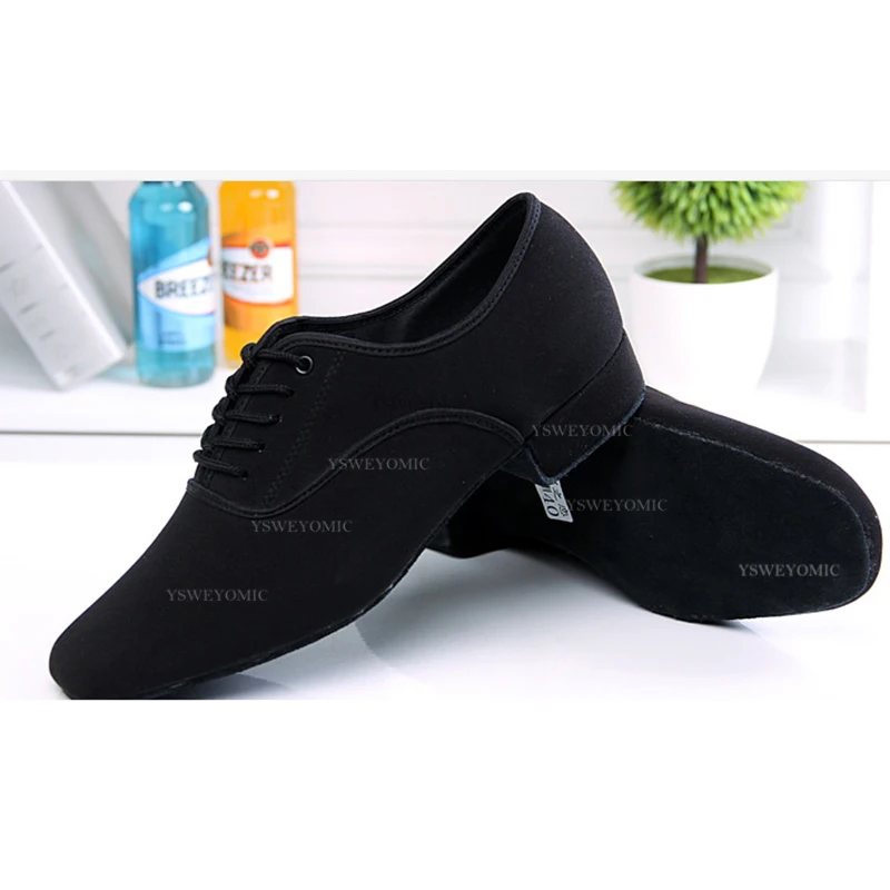 2021 Spring man Dancing Shoes 1inch Low Heel Suede Outsole Breathable Canvas Latin Ballroom Dance Shoes Men
