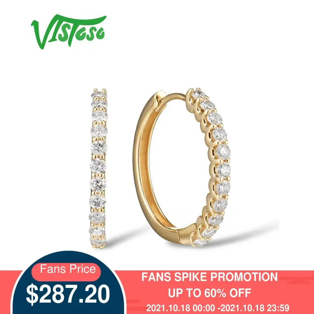 

Женские серьги VISTOSO 14K из подлинного желтого золота 585 пробы, гламурные элегантные сверкающие бриллианты, роскошные свадебные ювелирные укр...