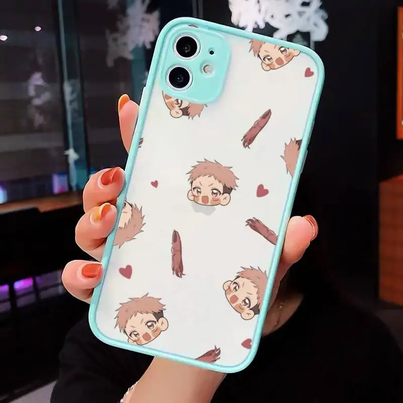 

Animados Jujutsu Kaisen Phone Case For iPhone 12 11 Mini Pro XR XS Max 7 8 Plus X Matte transparent blue Back Cover