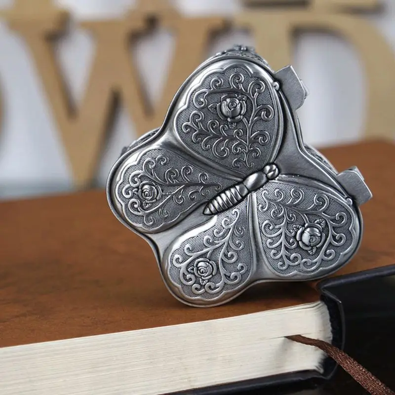 Винтажная металлическая шкатулка для драгоценностей кольцо серьги ожерелье