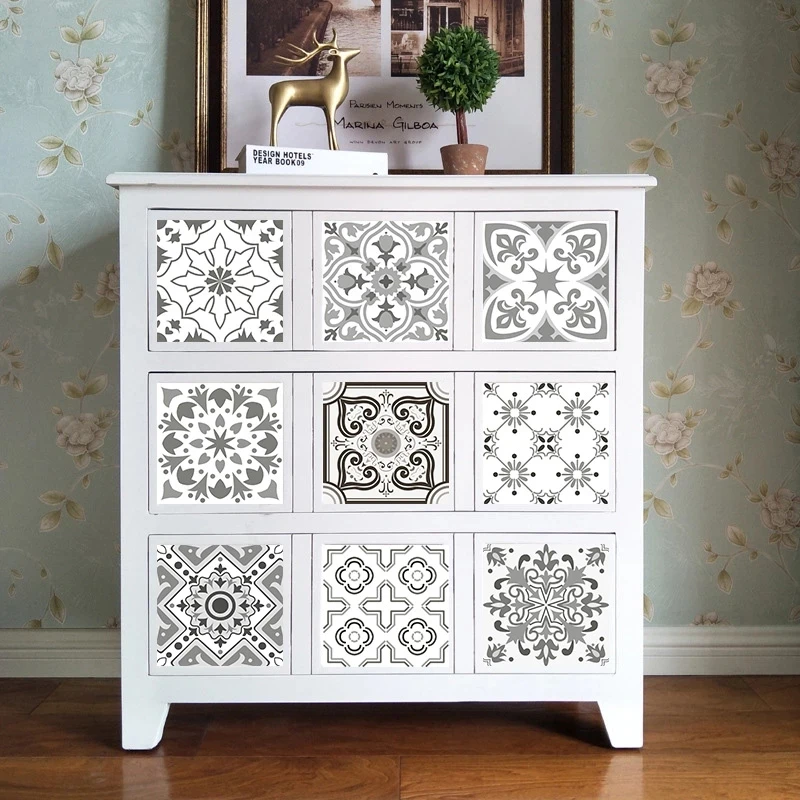 50pcs matte tile sticker gray retro pattern frosted wall sticker floor sticker kitchen bathroom waterproof decorative stickers free global shipping