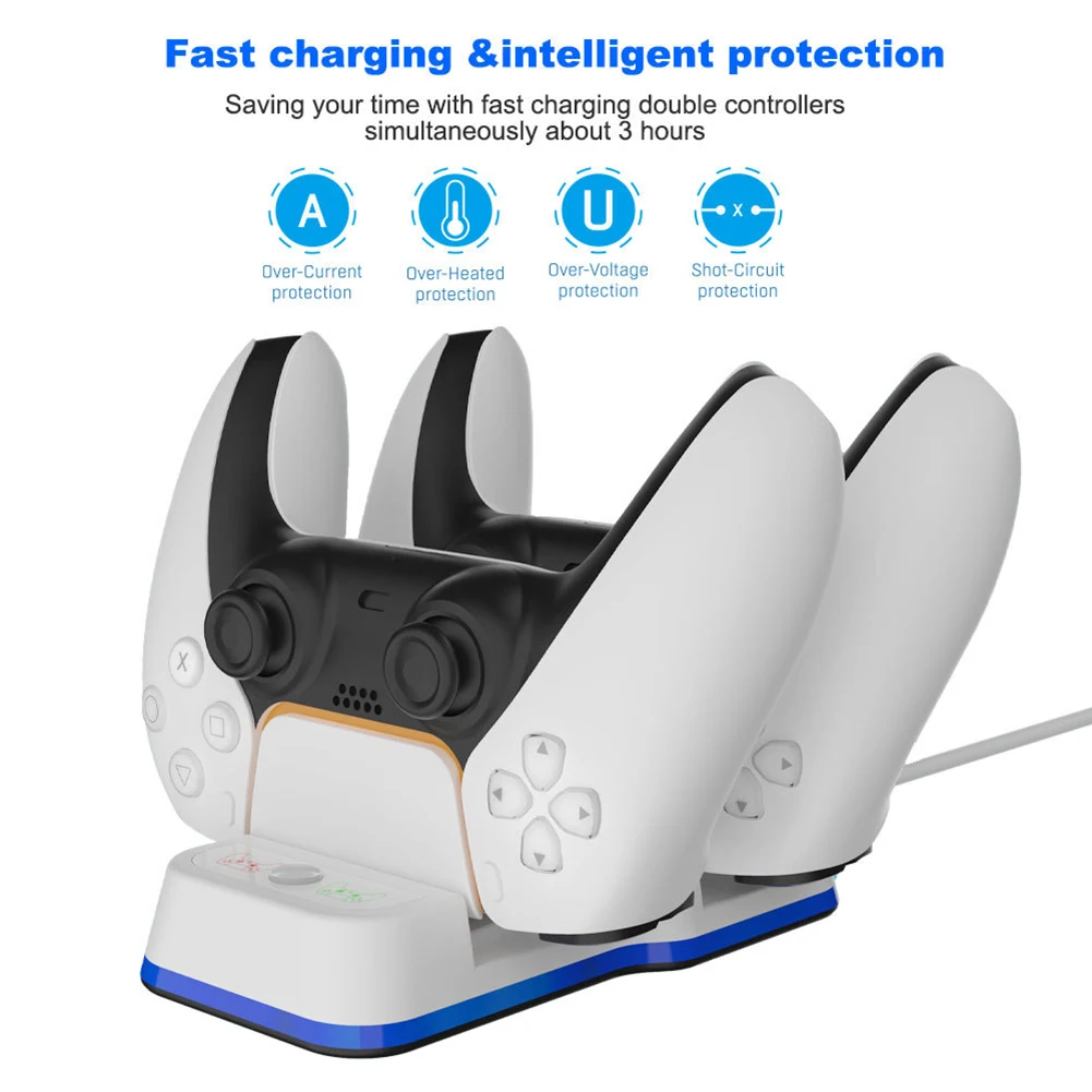 

Electronic Machine Accessories for PS5 Controller Dual Charging Dock with Indicator USB Cable for DualSense