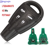 jingyuqin remote key fob 433mhz pcf7946at for saab 9 3 9 5 2003 2010 ltqsaam433tx replacement refit car remote key