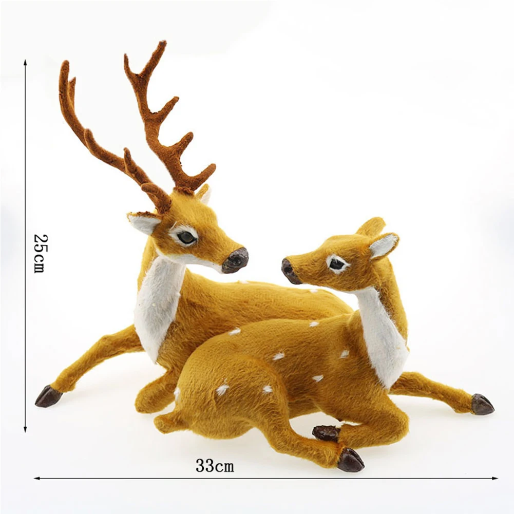 

2Pcs/Pack Simulation Couple Deer Plastic Handicraft Ornament Decoration