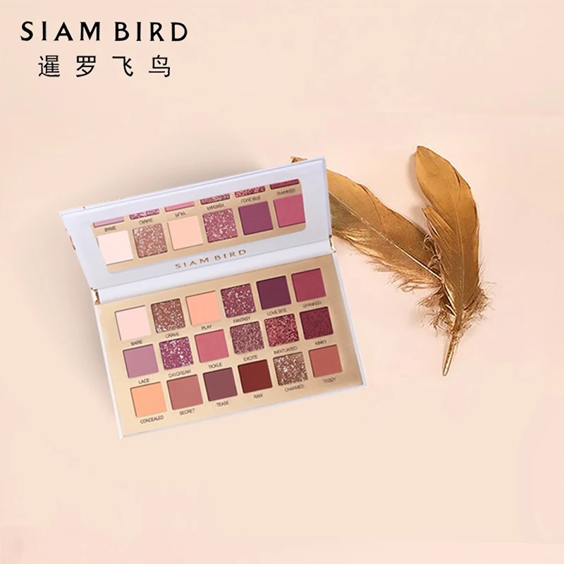 Siambird тени для макияжа Профессиональные Тени для век палитра блеск матовый персик тени для век Палитра мерцающий красный пигмент с блестками