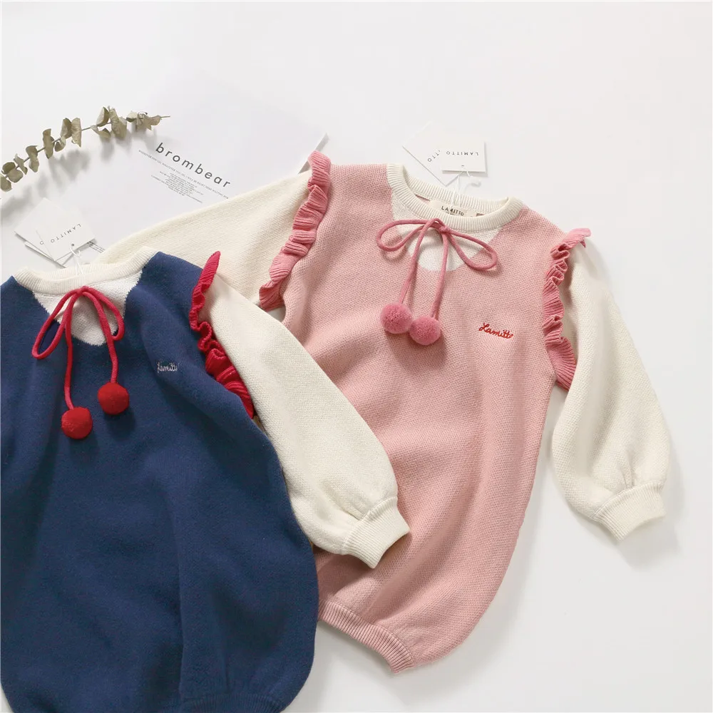 Tonytaobaby/осенне-зимняя одежда; Новая детская одежда; хлопковый свитер в школьном стиле; свитер для маленьких девочек