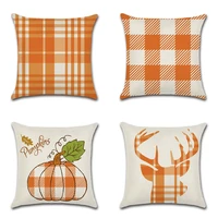 geometric cushion covers for sofa car couch seat design waist throw pillow case home decor pumpkin lattice pillow covers orange