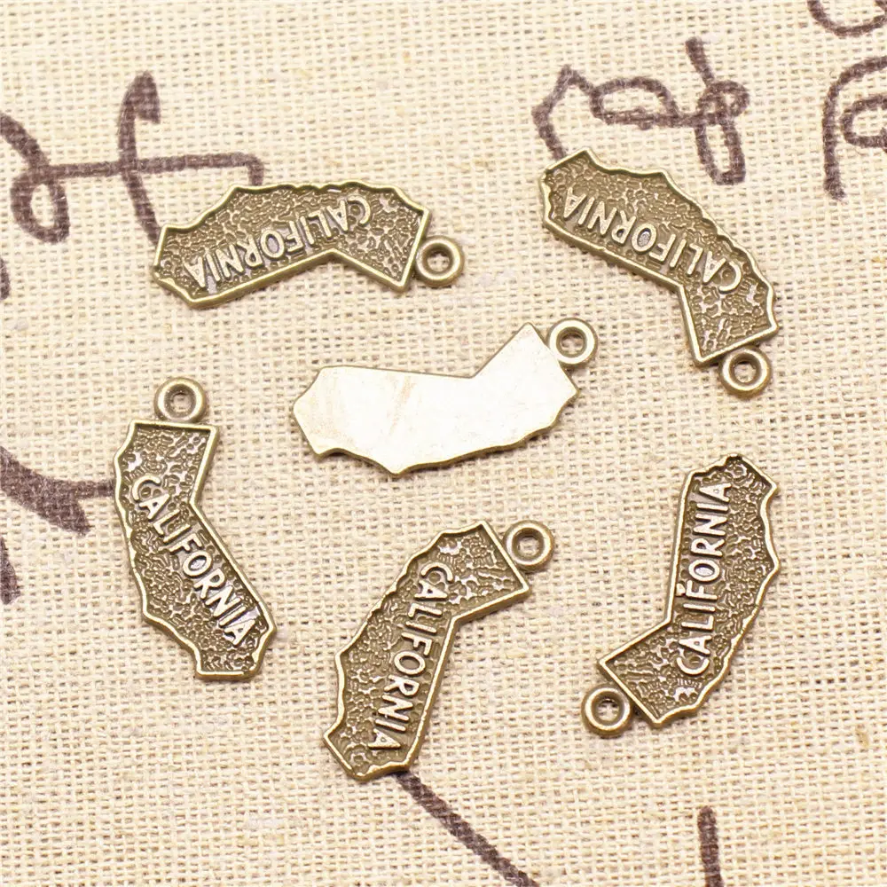 

Charm For Making Jewelry Pendants Antique Bronze Color California 25x9mm 10pcs