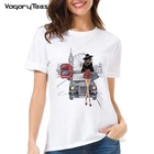 Новинка 2021, футболки, женская футболка с принтом Лондонской девушки, топы с эстетичным рисунком Лондона, футболка, женская одежда