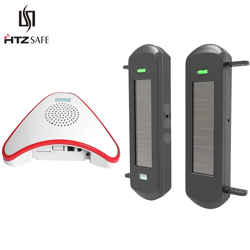 HTZSAFE Solar Beam Sensor Driveway Alarm System-800 Meters Wireless Range-100 Meters Sensor Range-DIY Home Security Alerts