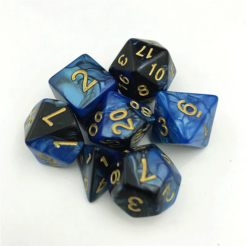 7 шт./компл. цифровой игры в кости 5 цветов многогранник D4-D20 многогранные